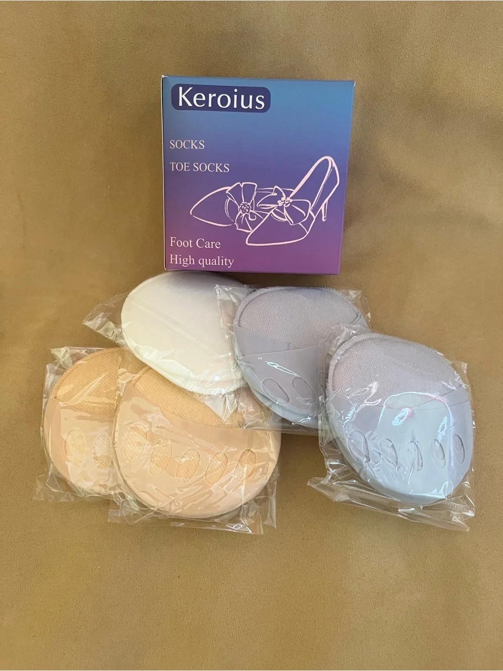 Kerious 5 Pack Honeycomb Toe Socks